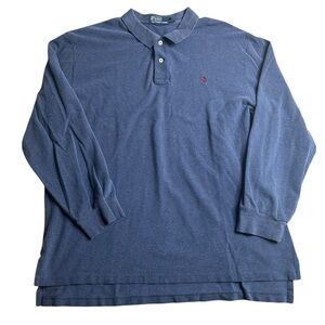 Polo Ralph Lauren‎ Men’s Long Sleeve Polo Shirt XXL Navy Blue Red Pony